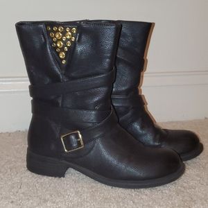 Black Combat Boots Just Fab